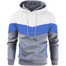 2021 Fashion High Quality Micro Fleece Lining Color Block Fleece Hoodie for Men